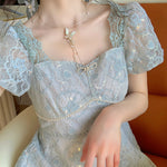 sequined heavy lace short dress PL52195