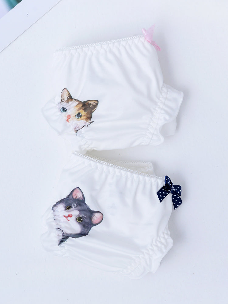 Cat printed milk silk panties PL20481