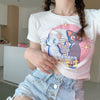 Cute cat print T-shirt PL51706