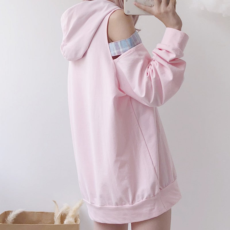 pastel pink hoodie PL50234