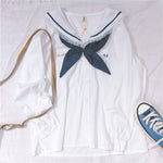 Bow navy collar shirt PL20739