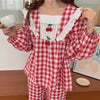 Lace Plaid Pajama Set PL21077
