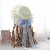 Lolita lace bow straw hat PL21188