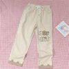 Embroidered elastic pants PL20640
