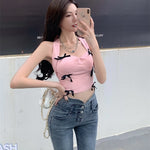 Pink bow sling top PL52030