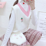 V-neck knit vest PL20923