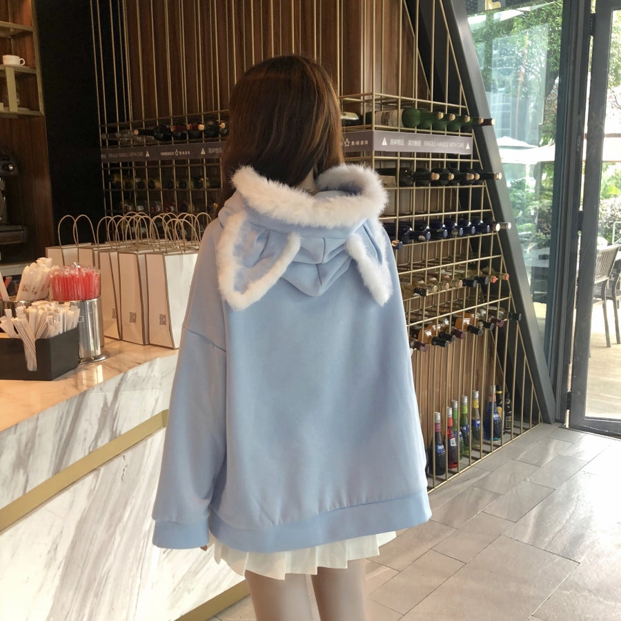 Cute rabbit ears hooded sweater PL21143