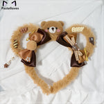 Super invincible cute furry bear ear band PL21008