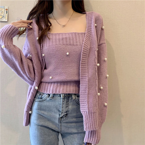 Pearl knit suspender + jacket PL51765