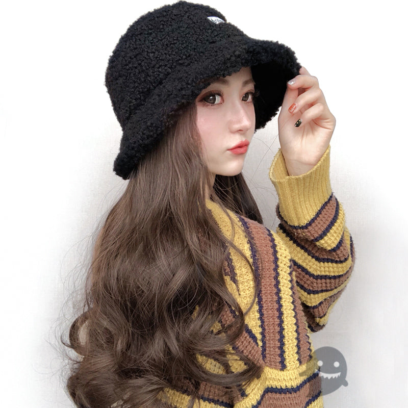 Hat long curly hair wig PL50106