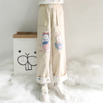Cute bear embroidered casual pants  PL52532