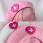 Pink Embroidered Beret  PL52561