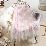 Embroidered mesh skirt PL50646