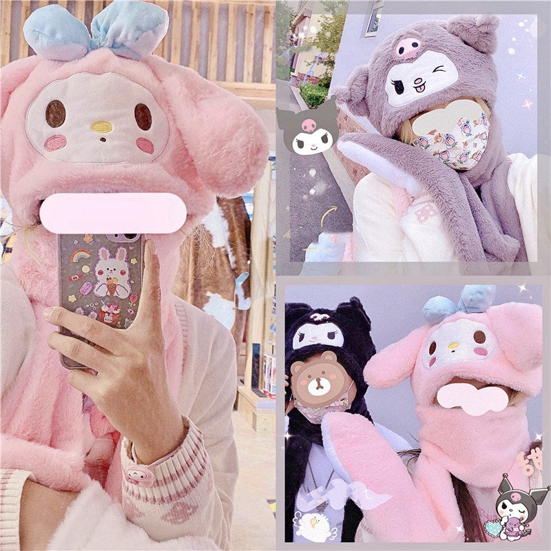 Cute cartoon scarf gloves PL52078