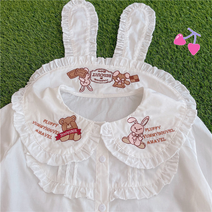 Cute Bunny Embroidered Top PL51178