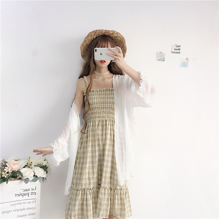 Plaid sling dress PL51234