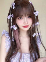 Cute purple bow hairpin PL52021