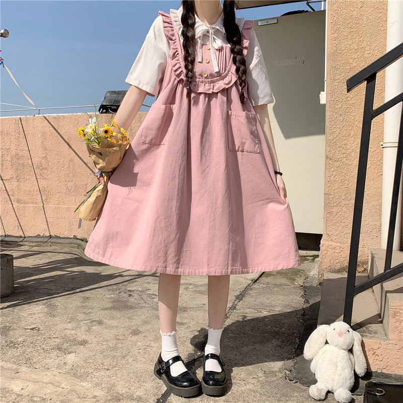 Cute Lolita Sling Dress + Shirt PL51638