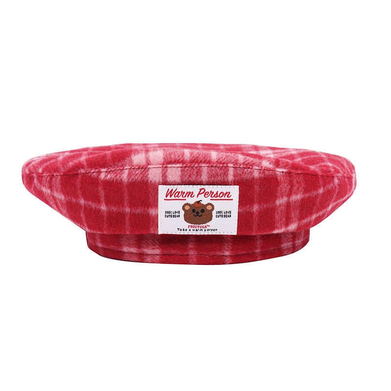 Red Check Beret   PL51230