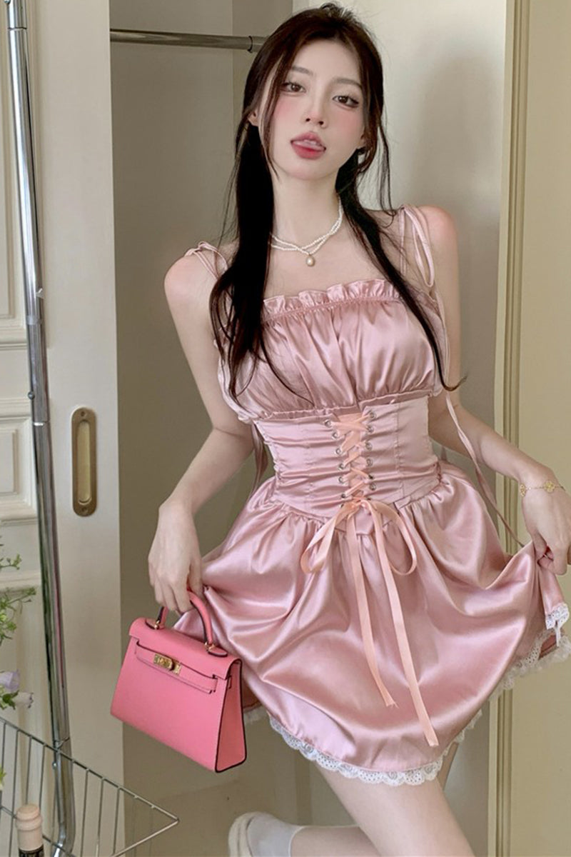 pink strapless dress  PL52383