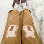 Cute bear embroidered casual pants  PL52533