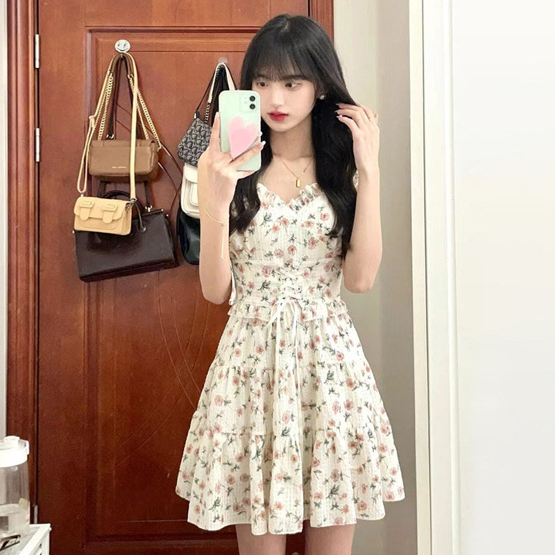 white floral dress  PL52349