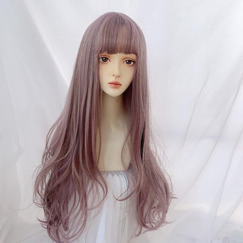 Lolita pink and purple long curly wig PL51604