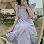 Purple open back dress PL51643