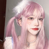 Pink long straight wig PL50517