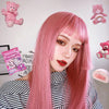 Pink long straight wig PL50472