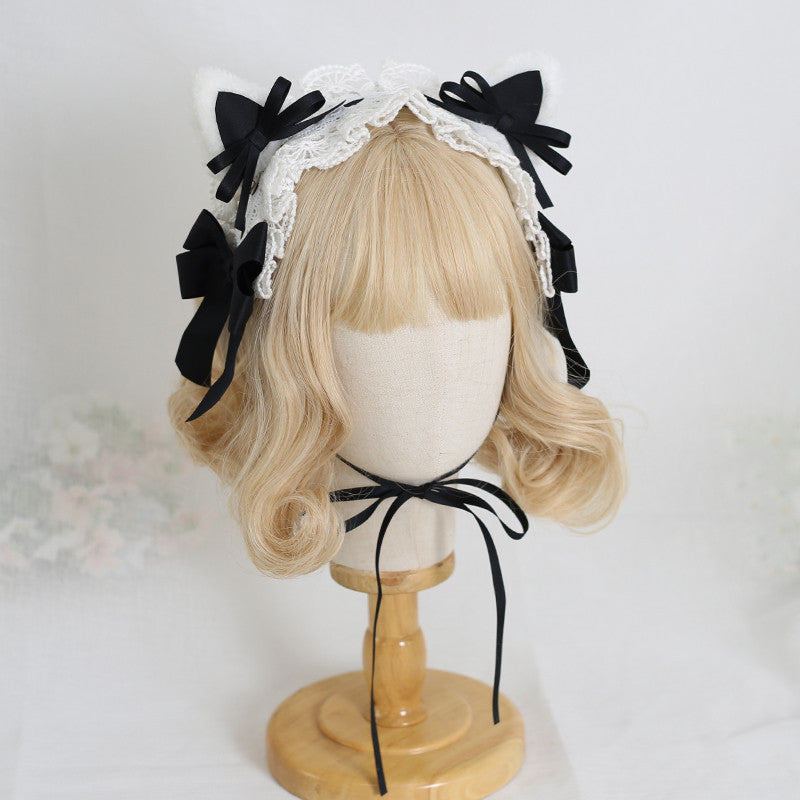 lolita cat ear headband bow hair clip PL52364