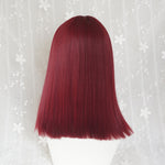Wine red short straight hair PL20654