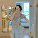 sequined heavy lace short dress PL52195