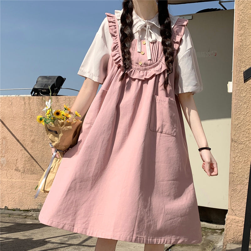 Cute Lolita Sling Dress + Shirt PL51638