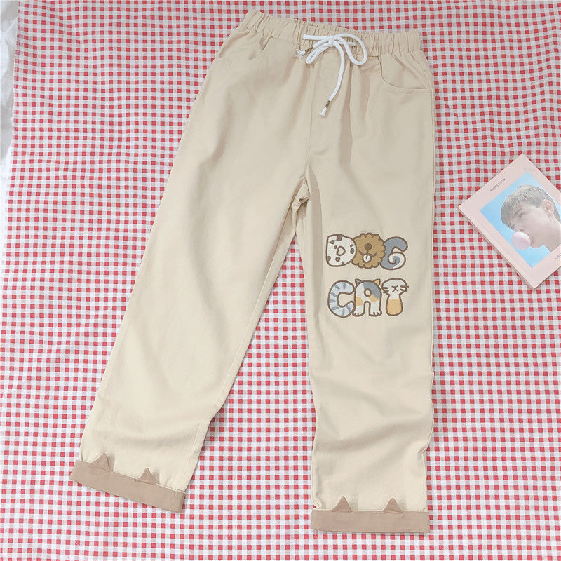 Embroidered elastic pants PL20640