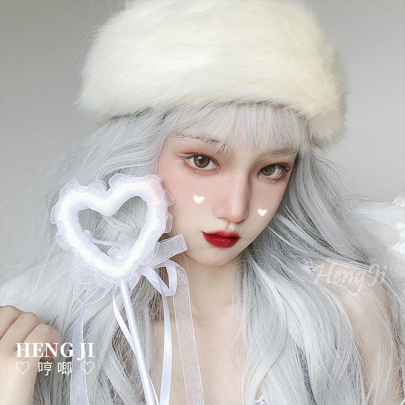 Lolita White Long Curly Hair Wig PL52044