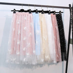 Embroidered mesh skirt PL50646