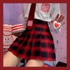 Red Plaid Pleated Skirt PL50147