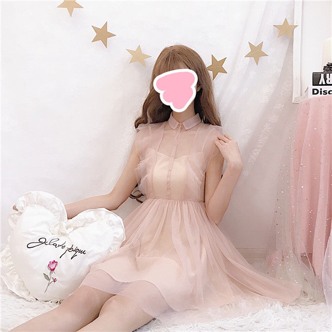 Pink mesh dress PL50187