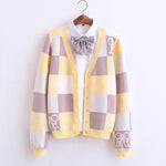 New long-sleeved plaid knitted jacket PL51512
