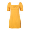 YELLOW SQUARE NECK DRESS  PL52275