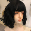 Harajuku black and white short curly hair PL51031