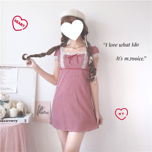 Pink Check Dress PL50410