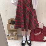 Red plaid skirt PL21118