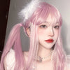 Pink long straight wig PL50517