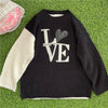 Pink Heart Letter Embroidered Sweater  P1052