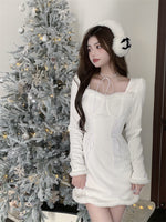 White Long Sleeve Dress  PL52649