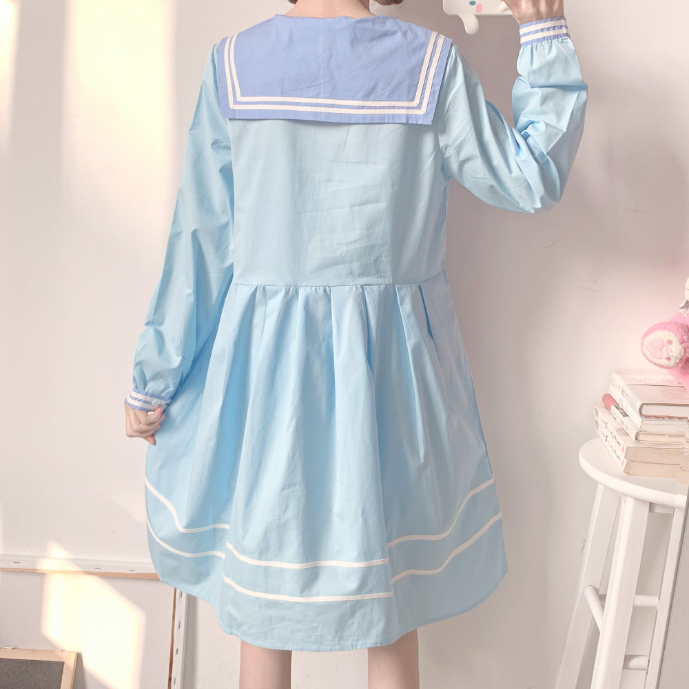 Blue cute embroidery dress PL51168