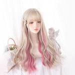 Gold powder gradient long wig wig  PL52256