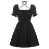 Vintage Square Neck Short Sleeve Dress  PL52389
